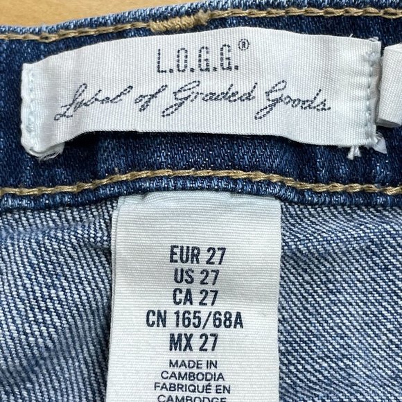 H&M Label of Graded Goods Jean Womens Sz 27 | 4 Raw Edge Mid-Rise 26" Inseam - Picture 3 of 8